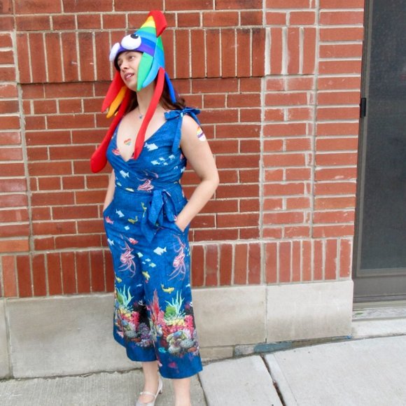 Aquarium Printed Wide-Leg Jumpsuit - Picture 5 of 6
